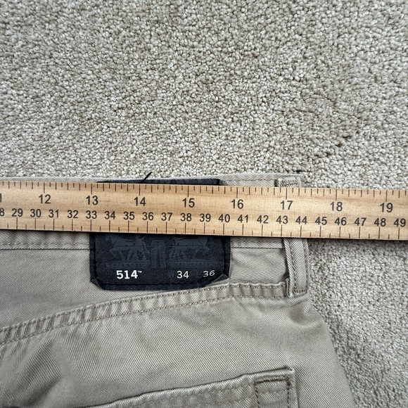 Levi's 514 Jeans Men's 34x36 Tan Khaki Beige Straight Leg  Denim Jeans - Picture 8 of 9